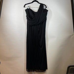 David’s Bridal Women's Black Polyester One Shoulder Evening Gown Size 20